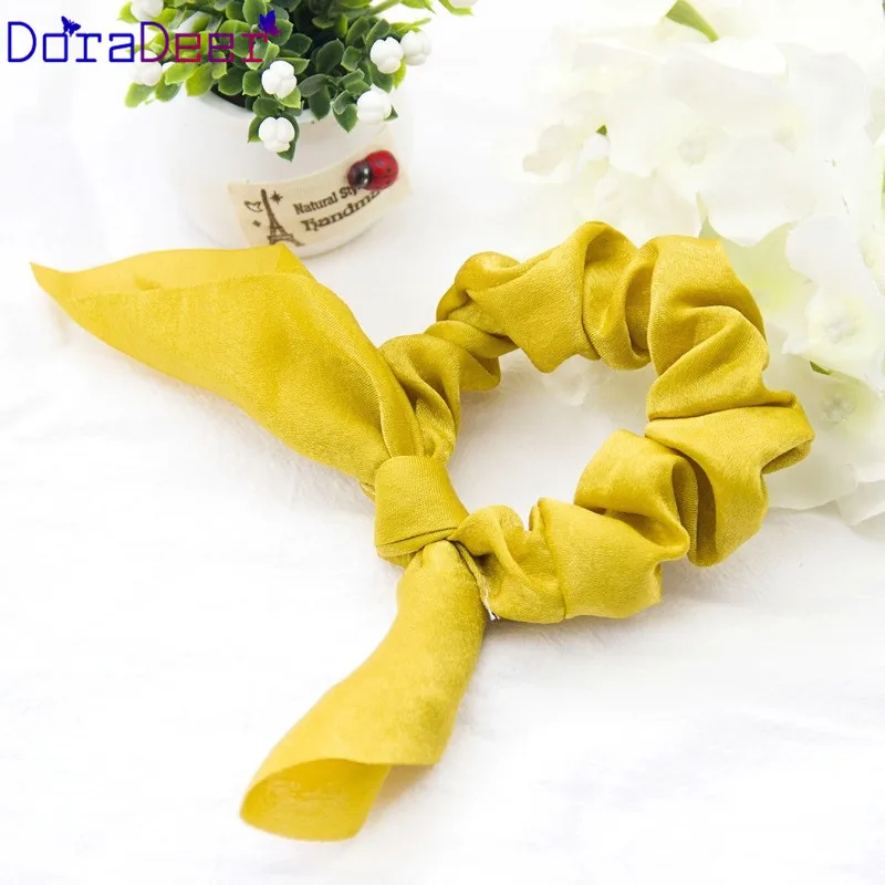 

DoraDeer Scrunchie Girls Solid Simple Hair Accessories Women Beige Bandanas Girl Ponytail Holder Hair Band Headbands Hair Bands