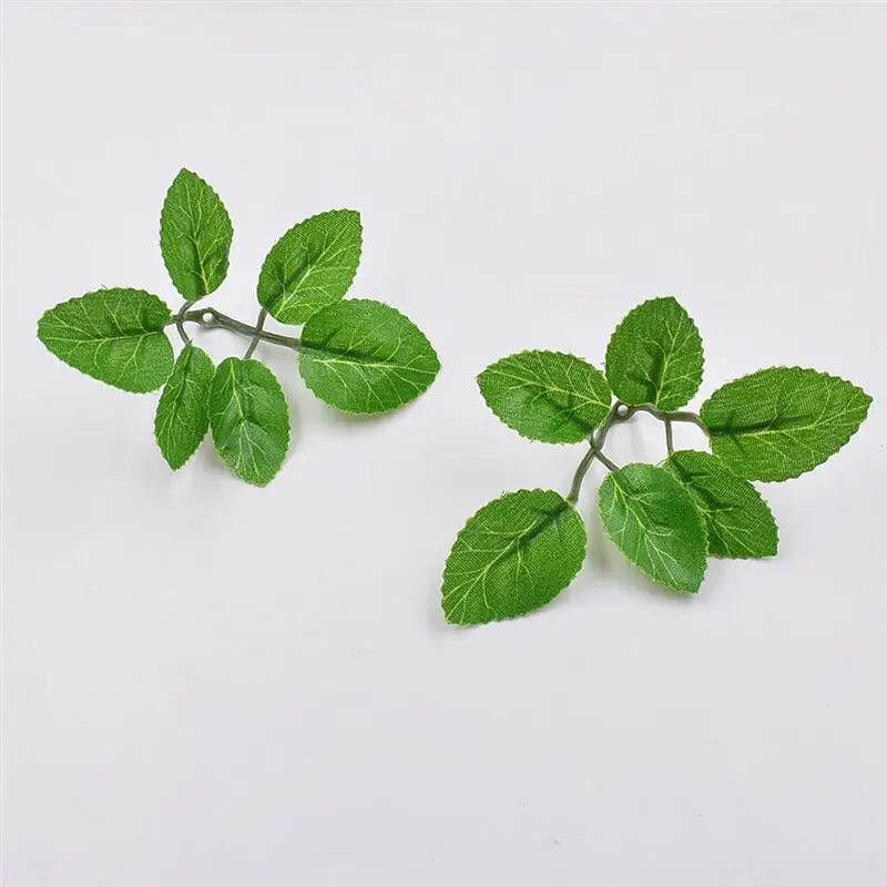 

10PCS Artificial Leaves Wedding Home Decoration Rose Leaves DIY Cut And Paste Craft False Flowers Artificial Plants