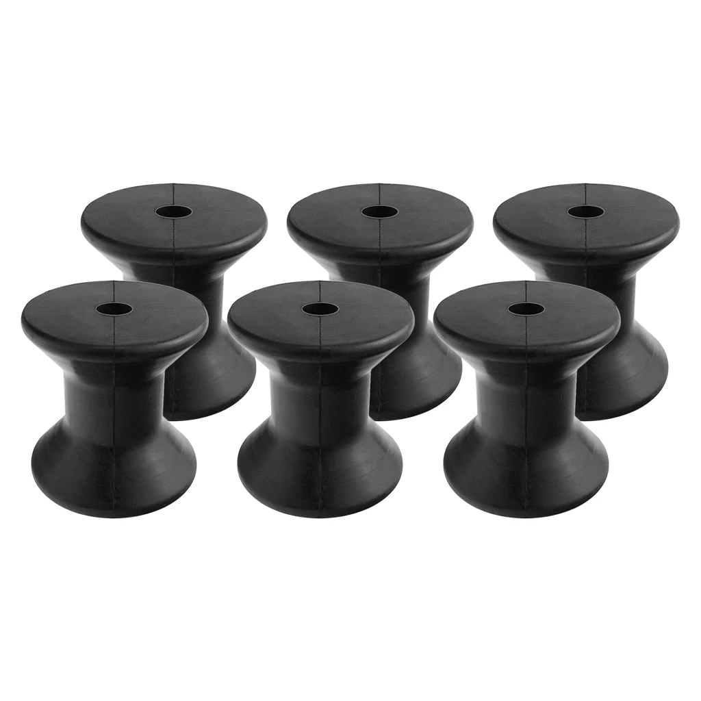 6 Pcs Bow Roller Assembly Black- Replacement Parts And Accessories For Ski Boat