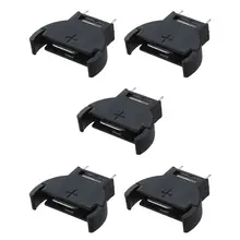 Aaae Top 5 Pcs Plastica Nera CR2032 2032 3V a Bottone Socket Battery Case Holder Contenitori di Batteria(China)