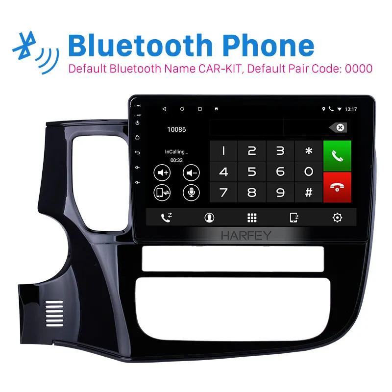 Perfect Harfey GPS Navi 10.1" HD Android 8.1 Bluetooth Auto Stereo for Mitsubishi OUTLANDER 2014-2017 support 3G WIFI OBD DVR USB SWC 2