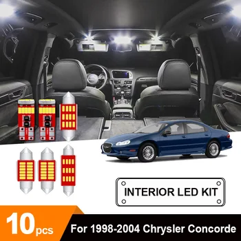 

10pcs White Bulb LED Car Light Interior Kit For 1998-2004 Chrysler Concorde Map Dome Trunk Glove Box Lamp