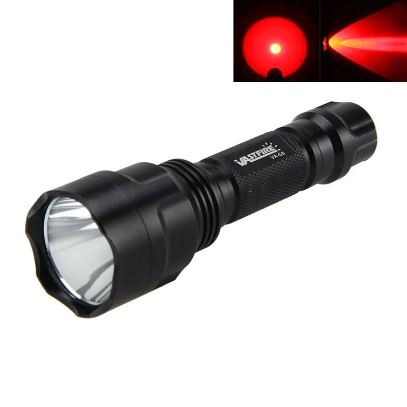 C8 XM-L Q5 тактический охотничий флэш-светильник винтовка страйкбол Armas светильник+ лазерный точечный прицел+ переключатель+ 2*20 мм рельсовое крепление+ 18650+ зарядное устройство - Цвет: only red flashlight