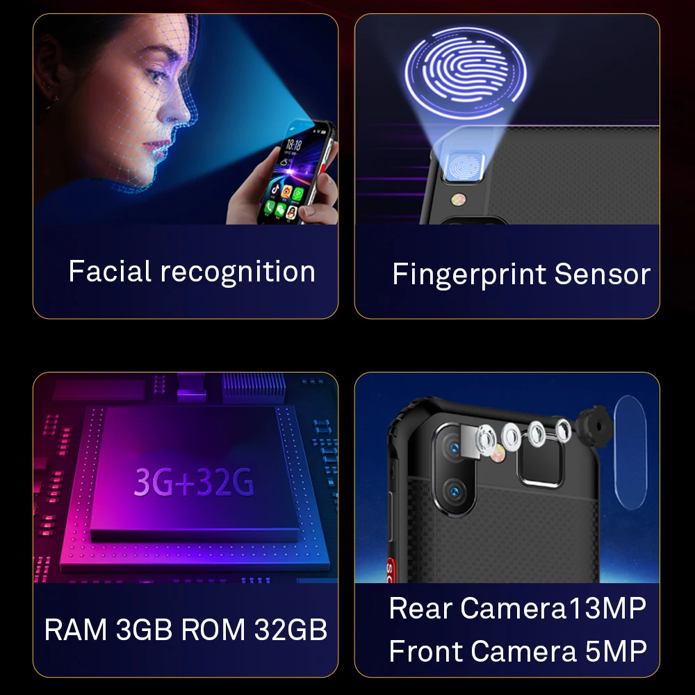 SERVO S10 Pro IP68 Waterproof mini Smartphone MTK6737 3GB 32GB NFC Walkie talkie Rugged Phone 13MP