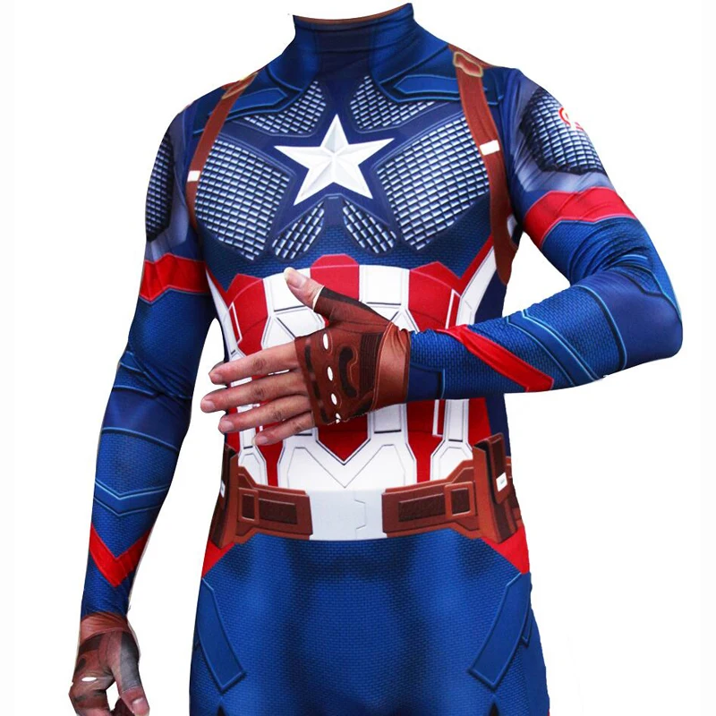 Костюм Капитана Америки, костюм Стива для косплея, костюм Роджерс с цифровой печатью, Zentai, Комбинезоны для взрослых и детей