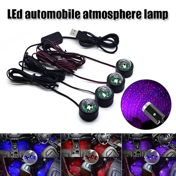 

Spot USB LED Car Atmospheres Lamp Sound Control Interior Ambient Star Light Decoration High Brightness Car Styling