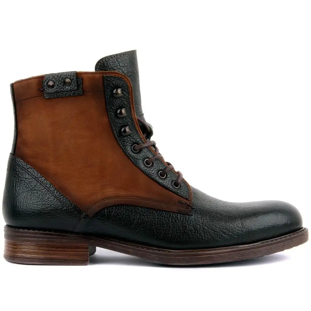

Sail Lakers-Green Leather Zipper Male Boots