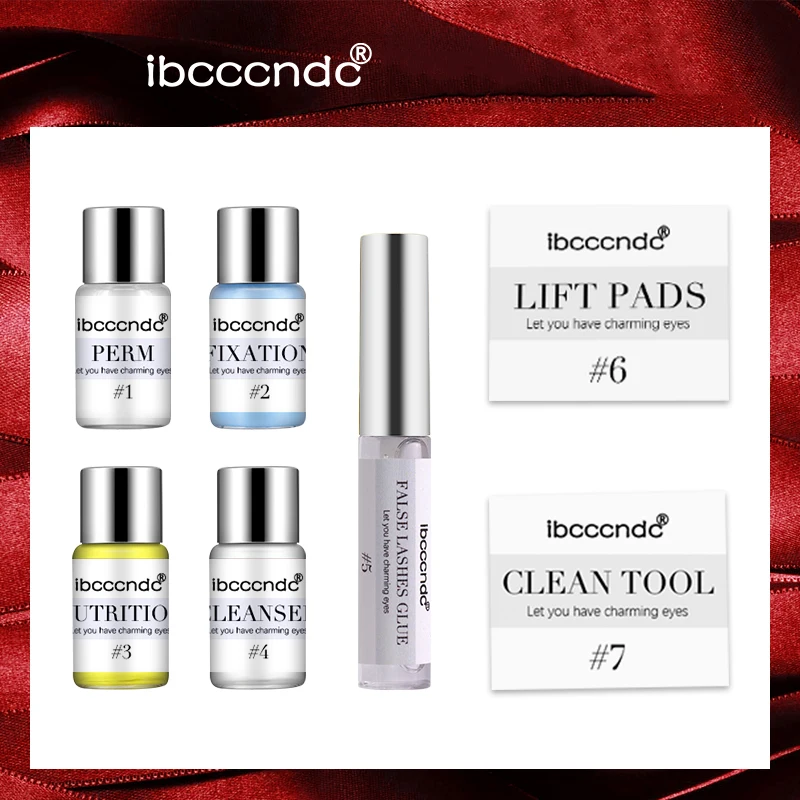 

7in1 Mini Eyelash Perming Kit Eye Lashes Curling Perm Curler Kit Shield Lifting with Rods Glue Y-shape Brush TSLM2