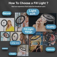 Yizhestudio lampa pierścieniowa ze statywem ściemniania Selfie lampa pierścieniowa z stojak kolor pierścieniowa rury oświetlenie fotograficzne dla Studio Live 5