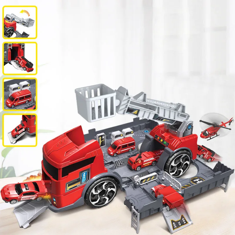 Cena 2019 nowy kreatywny do zabawy dla dzieci zabawki pojazdu Parking DIY montażu ratownictwa pożarowego ciężarówka inżyniera zestaw dzieci kolekcja Model samochodu