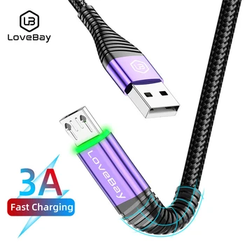 

Lovebay Micro LED USB Cable 3A Fast Charging Microusb Cable Wire For Samsung Huawei Xiaomi Android Mobile Phone Quick Charger