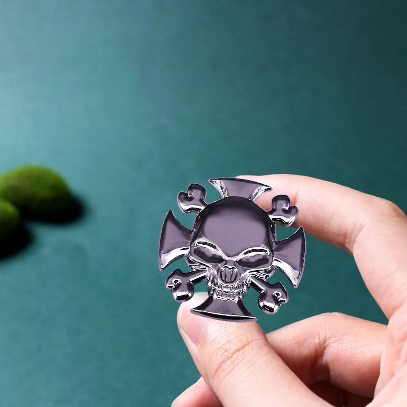 スカルクロスボーンバッジスケルトンサインラペルピンメタルブローチ