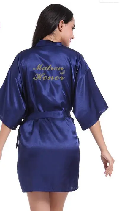 navy blue robe gold writing kimono bridal party robe bridesmaid sister mother of the groom bride robes wedding best gift