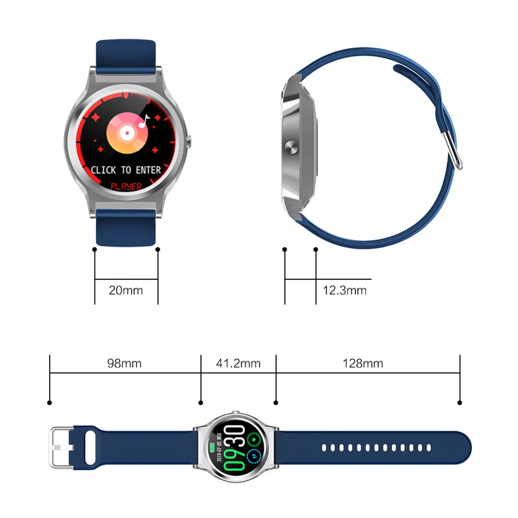 Для amazfit ремешок Bip полный экран сенсорный смарт часы водонепроницаемый браслет Спорт Фитнес сна монитор для mi band 2 бар
