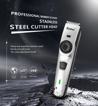 

KM-7507 USB Beard Hair Trimmer Electric Hair Clipper Professional Stubble Face Shaving Barber Cutting Machine Portable Trimmers