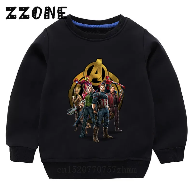 5277G-Black Для детей в стиле Мстителей 4 завершающей толстовки с Marvel Детские толстовки с капюшоном для малышей, хлопковые пуловеры топы для девочек Осенняя Одежда для мальчиков, KYT5277 - Цвет: 5277G-Black