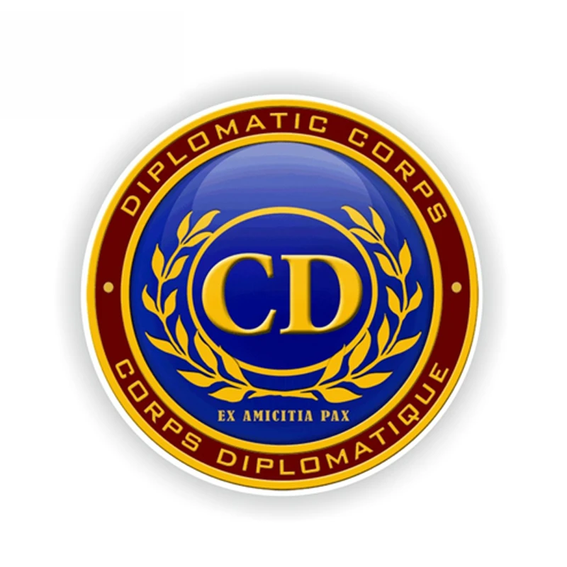 SZWL CD CORPS Diplomatic Seal Car Sticker Waterproof Accessories Decals for Fuel Cap Bumper Badge Emblem JDM Vinyl 13*13cm | Автомобили и