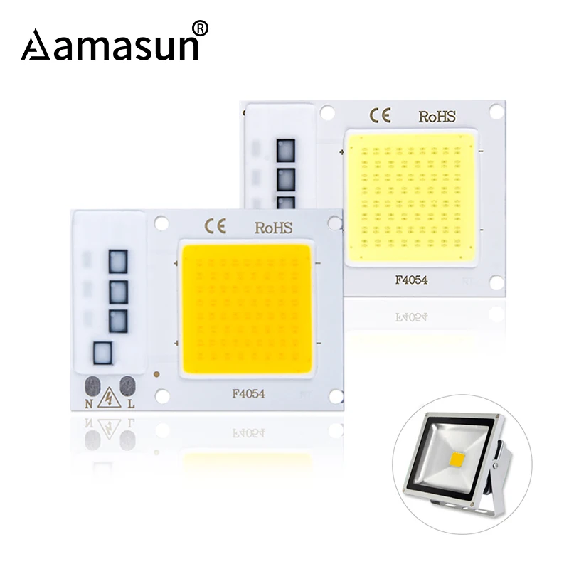 COB LED Chip 220V 110V 30W 20W 10W Bead Smart IC без мерцания Светодиодный прожектор не нужен драйвер
