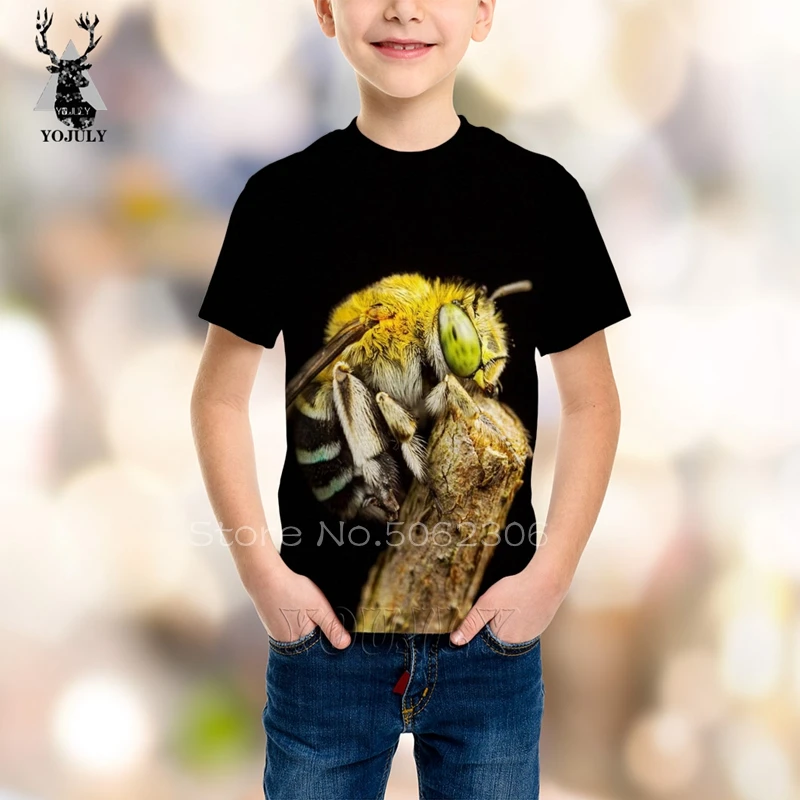 3D print girls boy bee t shirt fashion off white Anime Harajuku t-shirts modis kids O-neck Short Sleeve Hip Hop streetwear tops