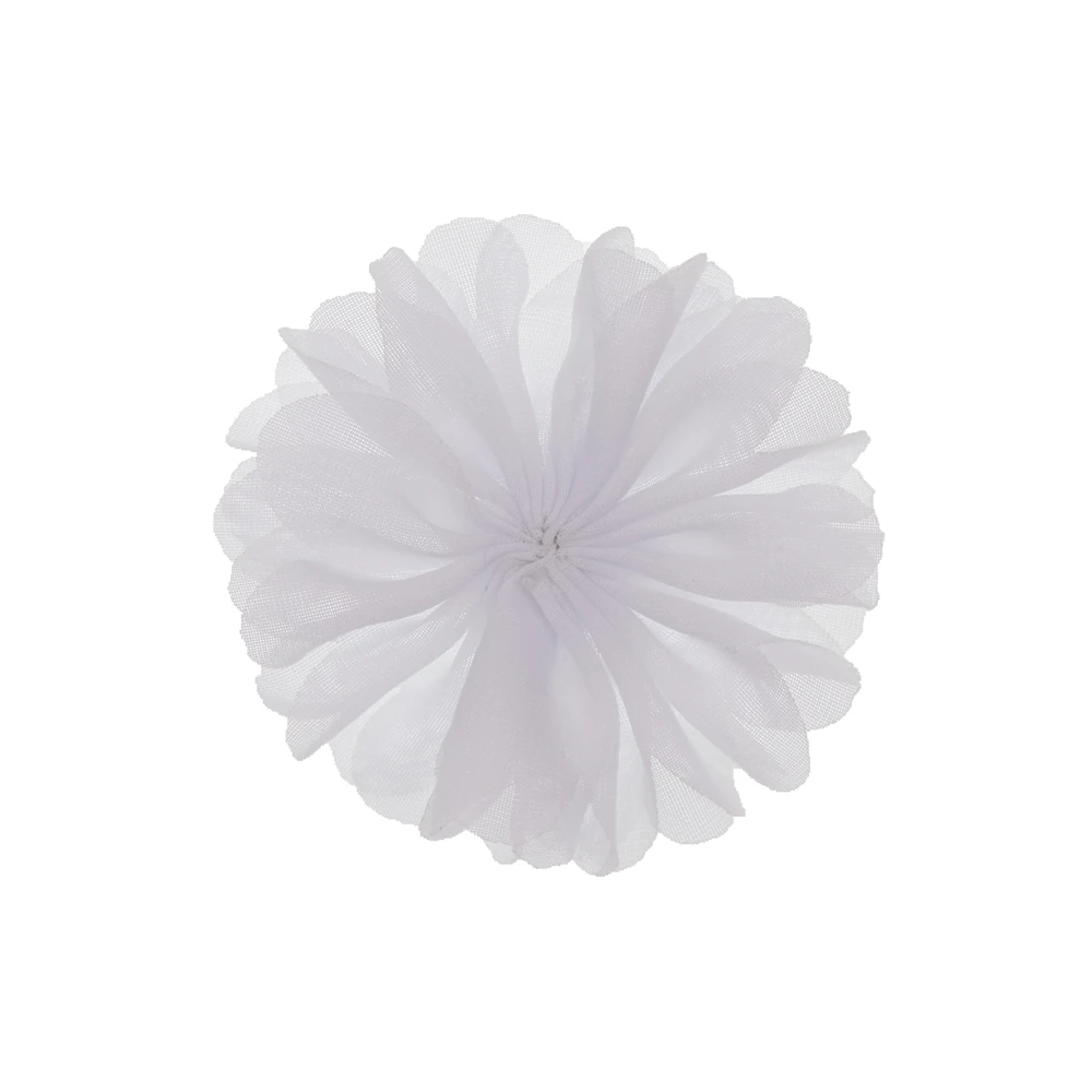 white Мини 2,8 ''самодельные Цветы Дети Бутик шифон цветок без зажимов Рождественский аксессуар Свадебные аксессуары для волос для девочек 15 шт./партия - Цвет: white
