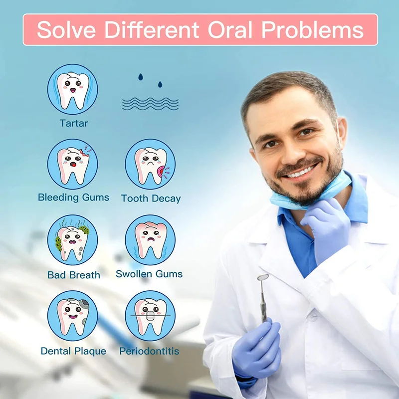 Viagem sem Fio Flosser de Água Flosser com 5 Irrigador Oral Recarregável Dobrável Dental Portátil Dentes Limpeza Dicas Jato Usb 6 limpeza flosser com 5 dicas jato