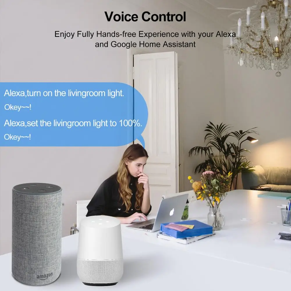 Умная Светодиодная лампа с Wi Fi Е14 RGB + W C|Светодиодные лампы и трубки| |