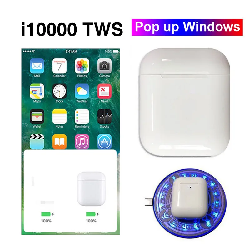 i10000 tws Smart sensor 1:1 Wireless Earphone 8D Super Bass PK i9000tws W1 H1 Chip pk i100 i200tws i500 i1000 i2000 i9000 tws