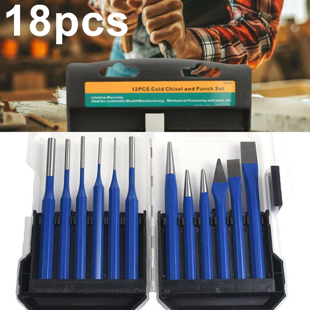 

Durable 12PCS/set 3-8mm Chrome Vanadium Steel Woodworking Chisel Carving Mark Hole Tool Set Supplies