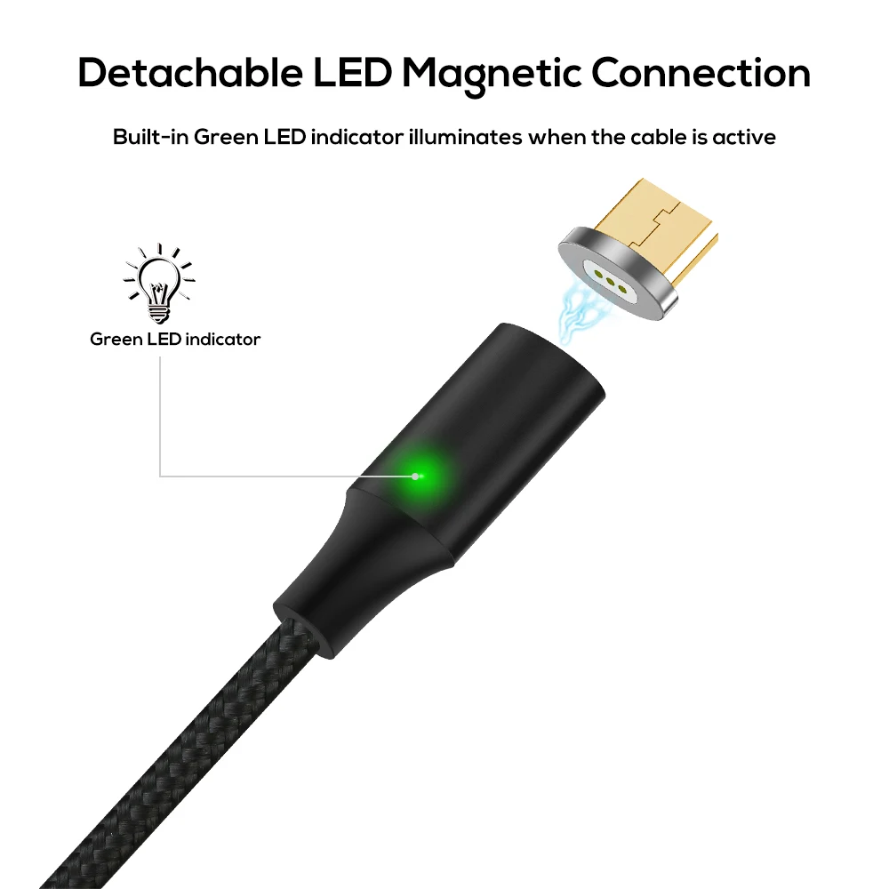 Micro usb type C нейлоновый Плетеный светодиодный магнитный кабель для samsung Xiaomi huawei Mini USB