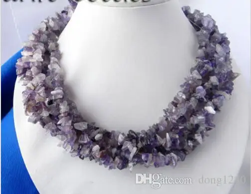 

6Strands 18'' Freeform Amethyst Necklace