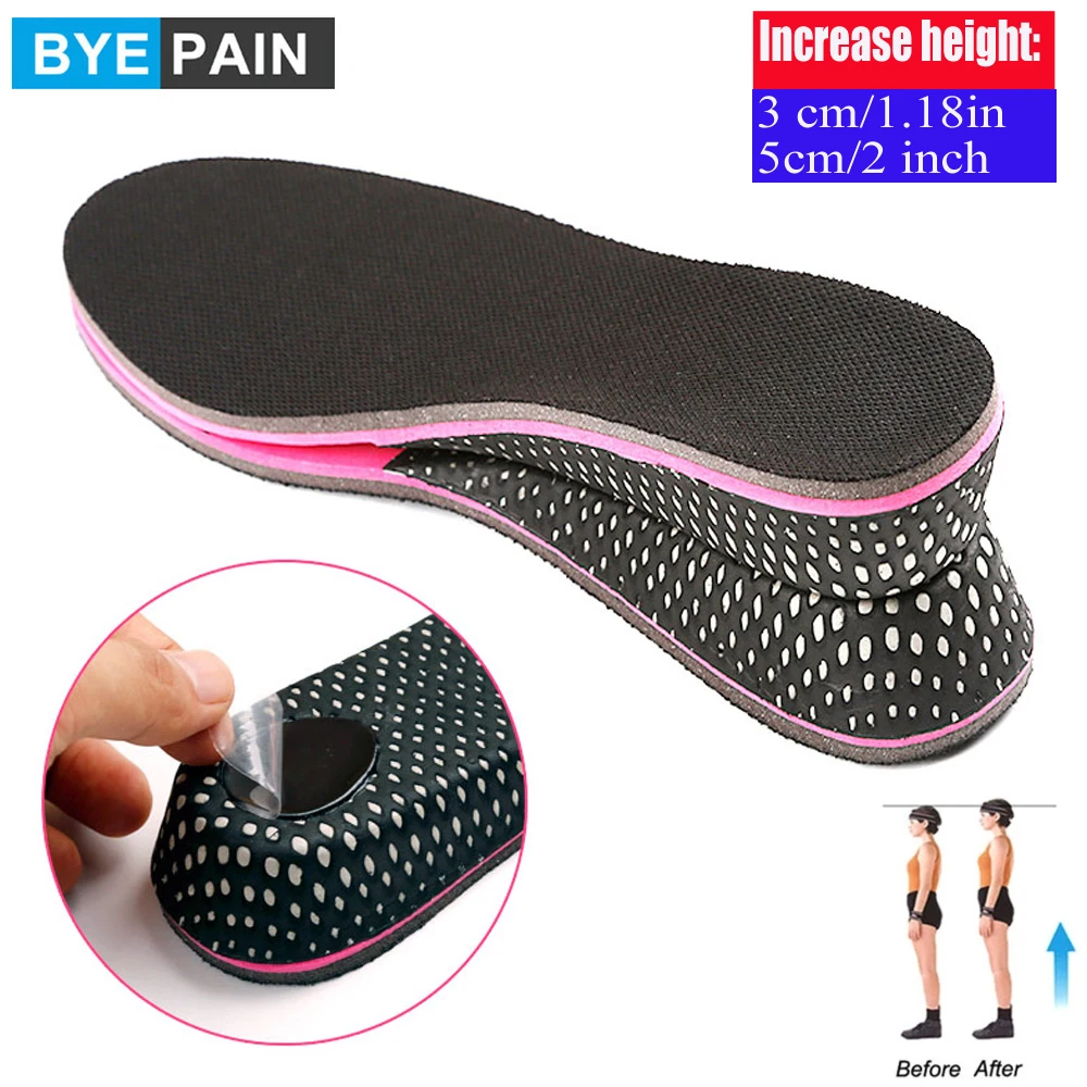 1Pair 3cm/5cm Height Increase Insoles Air Cushion Heel Lift Inserts Shoe Pads Comfortable Insoles for Unisex Shoes Sneaker Boot