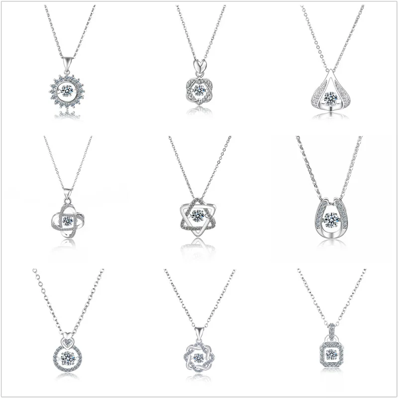 

Manufacturers Direct Selling Fine Silver Accessories Korean-style Heart Shape Zircon Necklace Choker Beating Heart Crystal Sweat