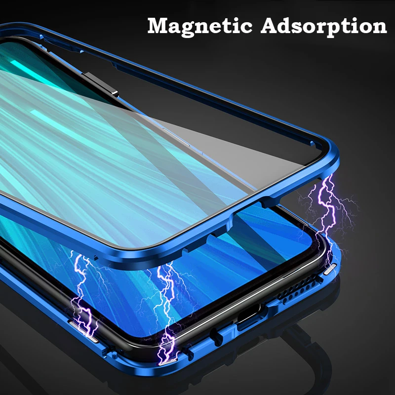 360 чехол на магните для Xiaomi mi 9 Pro 5G CC9 Pro 9 SE Note 10, чехол с двойным металлическим стеклом, красный чехол для mi Note 8 8T 7 8A K30