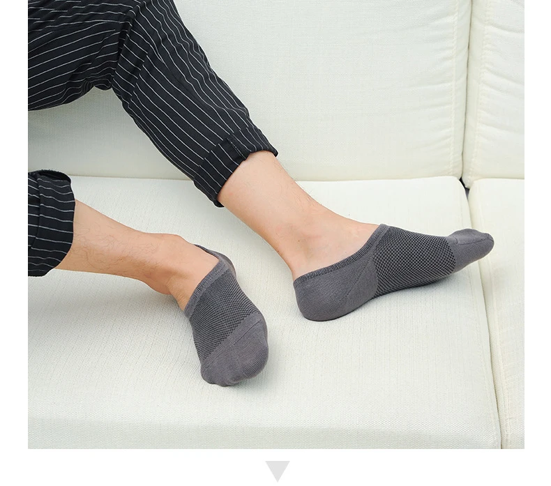 10 Paare/los Bambus Faser männer Boot Socken Schwarz Business Männlich Mesh Atmungsaktive Sommer Männer Socken Hohe Qualität – Detail 7
