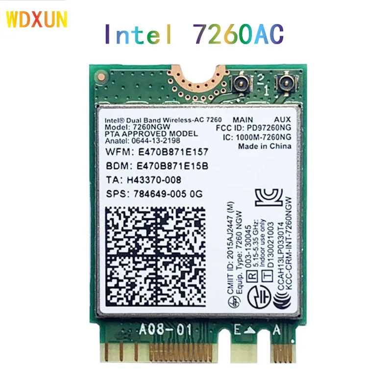Intel 7260NGW 784649-005 0A Dual Band Wireless-N 7260 Bluetooth 4.0 NGFF Card 