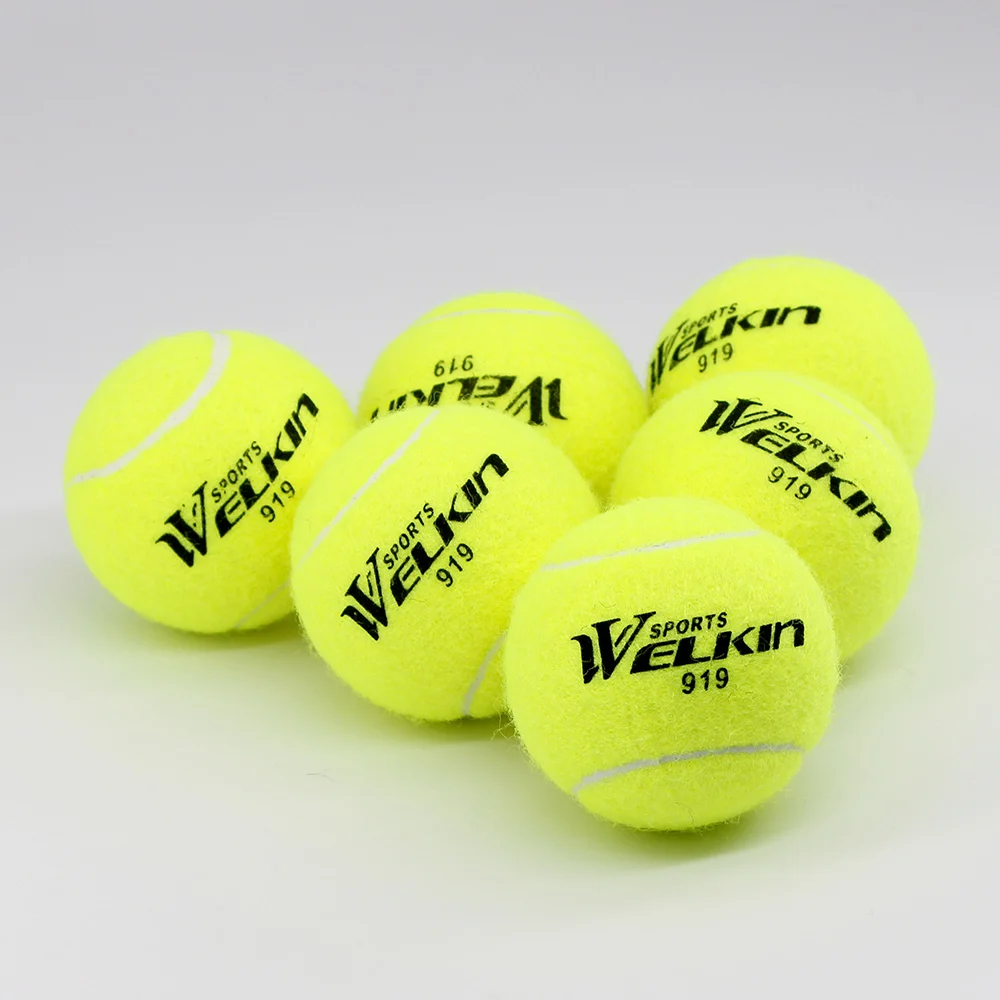 12pcs/Lot High Quality Elasticity Tennis Ball for Training Sport Rubber Woolen Tennis Balls for tennis practice with free Bag