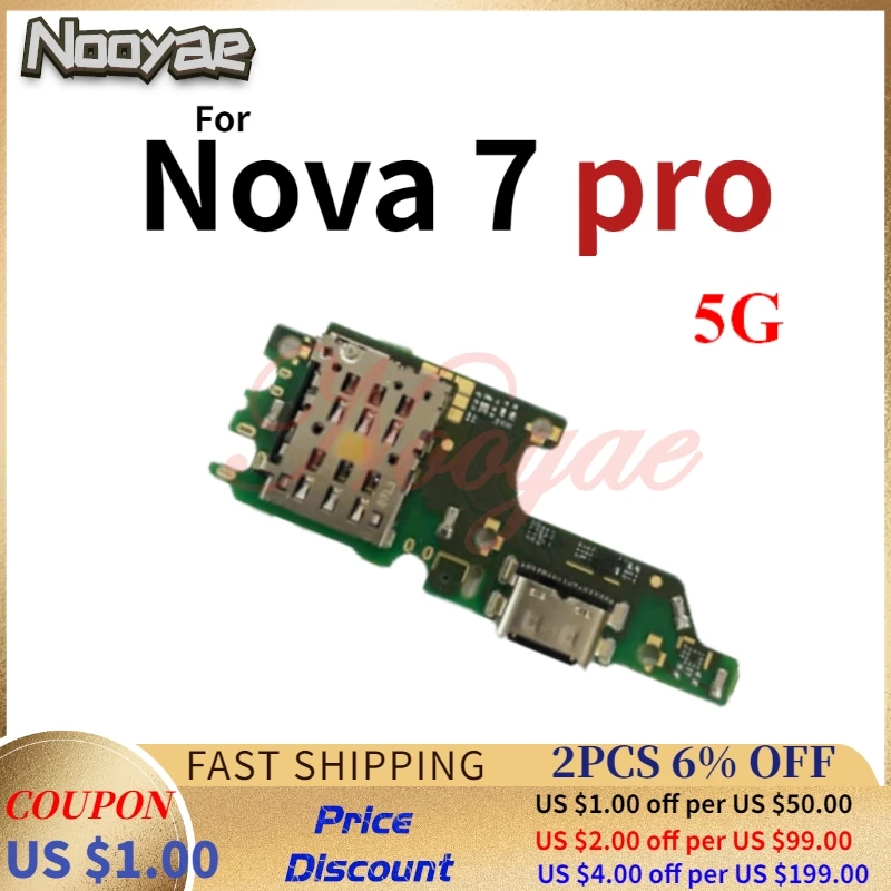 

For Huawei Nova 7 Pro 5G USB Dock Charging Port Charger Plug Board Flex Cable With Microphone MIC +Tracking