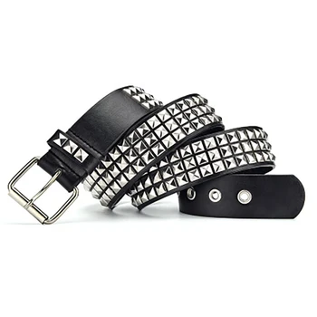 2021 new luxury square bead rivet belt metal pyramid straps men and women punk rock hardware jeans designer female waist belts 1