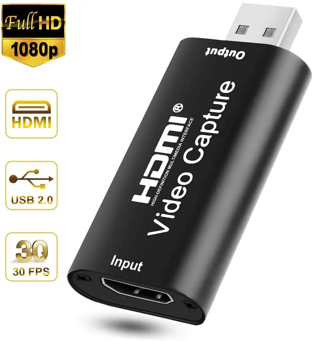 

Game Capture Cards,Audio Video Capture Cards, HDMI to USB 1080p USB 2.0 Record via DSLR Camcorder Action Cam for Live Streaming