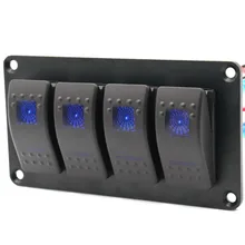 Трансграничной Лидер продаж 4-разрядный прямая переключатель Панель 12/24V с клей Бумага синий/красный/зеленый/оранжевый светодиодный Одиночная лампа