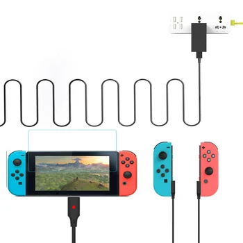 

Multi 1.8m Charger Cable for Nintendo Switch NS Type C Fast Charging Line Cord 3 in 1 Nintend Switch Joycon Console Sceen Film