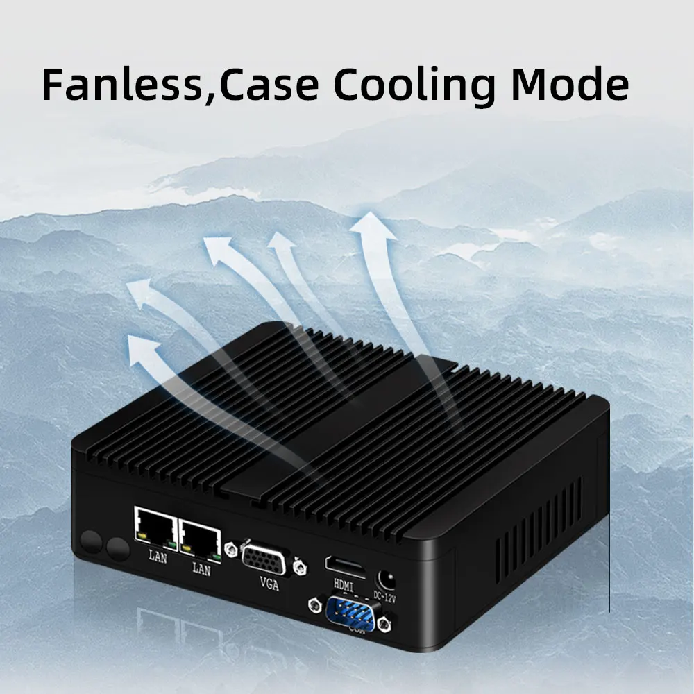 Мини ПК YCSD без вентилятора Intel Celeron j1900 Win Windows 10 7 Linux тонкий клиент мини Pfsense Micro 2Lan