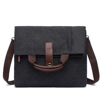 

Vintage Canvas Bag Men's Casual Messenger Bag Men's Travel Black Bag Handbag Men