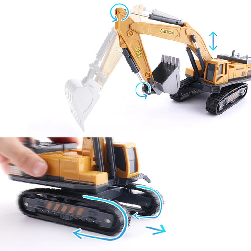 Tractor Car Kids Toy Model Forklift Excavator Dump Truck Crane Engineering Alloy Metal plastic Diec
