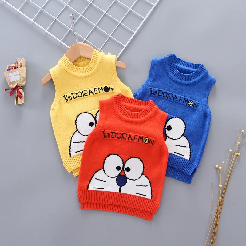 

New Style Cartoon BOY'S Girls' Sweater Vest Clothes Cartoon Boys' Sweater Children Pullover Knitting Shirt