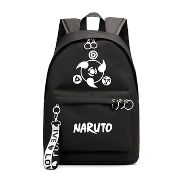 

Anime Naruto Backpack School Book Bags Mochila Travel Bag Laptop Ribbon Ring Circle Boy Girls Backpack Pink Black