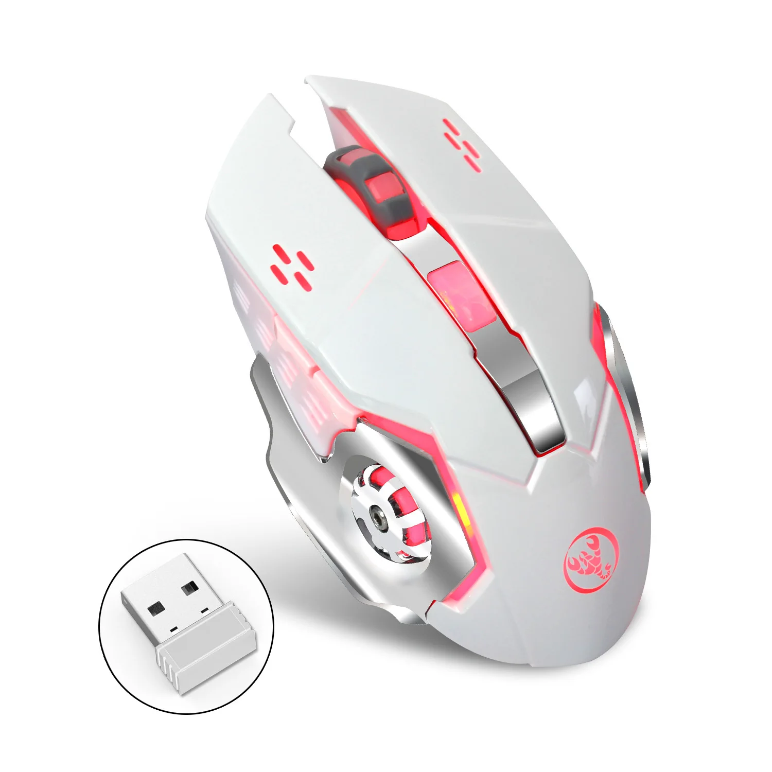 Colorful Luminous Game Mouse 2.4G Rechargeable Wireless Mouse with Built-in 600mA 