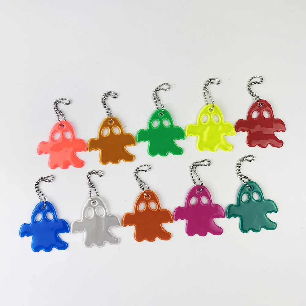 MEILITE-Llavero reflectante con forma de vela para seguridad de tráfico, reflector de fantasma de Halloween, pentagrama, bolso de advertencia, 500