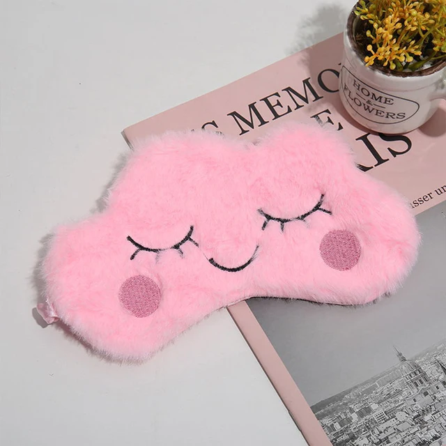 Sleeping Eye Mask Unicorn Sleep Night Mask Plush Cute Eye Patch Sort Band Aid Dream Cover For Girl Relax Travel Health Blindfold Pink cloud