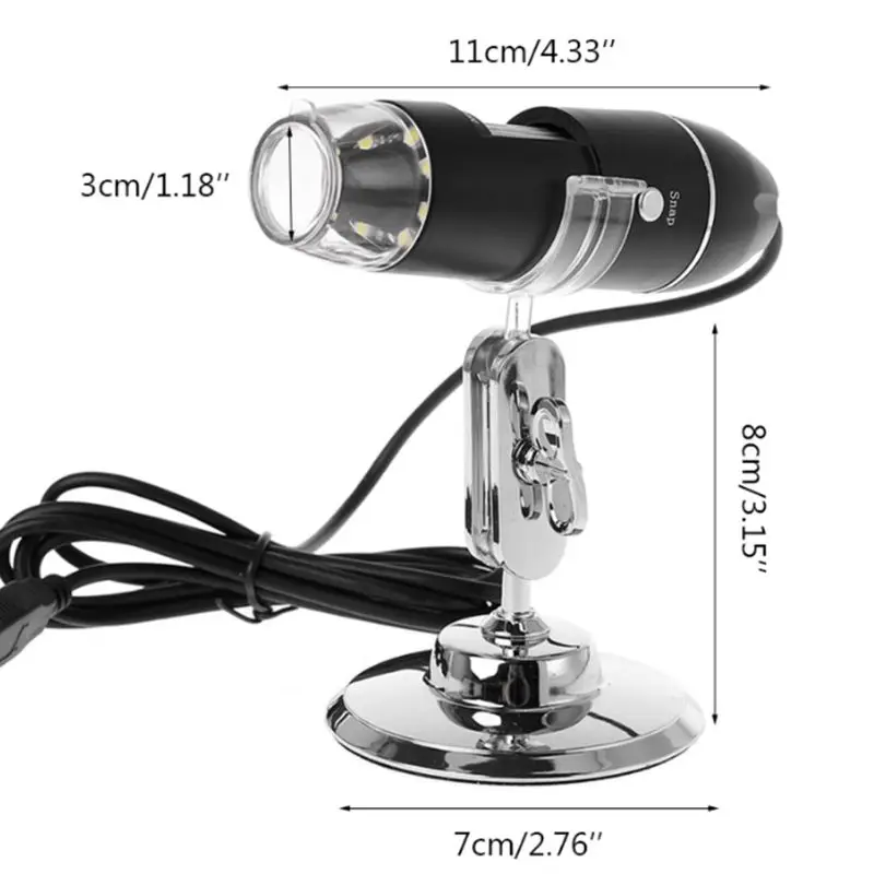 

0-1000X Digital 3in1 USB Microscope for Phone PC Windows OSX Camera Magnifier